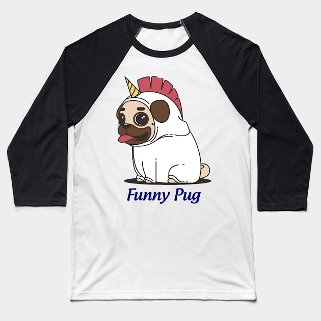 funny pug Baseball T-Shirt by This is store